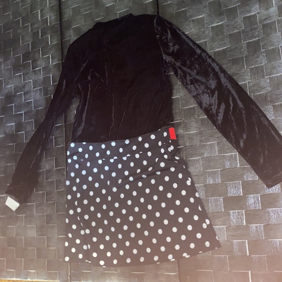 NWT CRB Black Polkadot with “Love” Dress - Picture 3 of 3